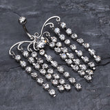 Detail View 2 of Sparkling Curtain Chandelier Belly Ring-Clear Gem