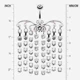 Detail View 1 of Sparkling Curtain Chandelier Belly Ring-Clear Gem