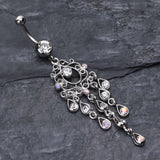 Detail View 2 of Classic Chandelier Sparkle Belly Ring-Clear Gem