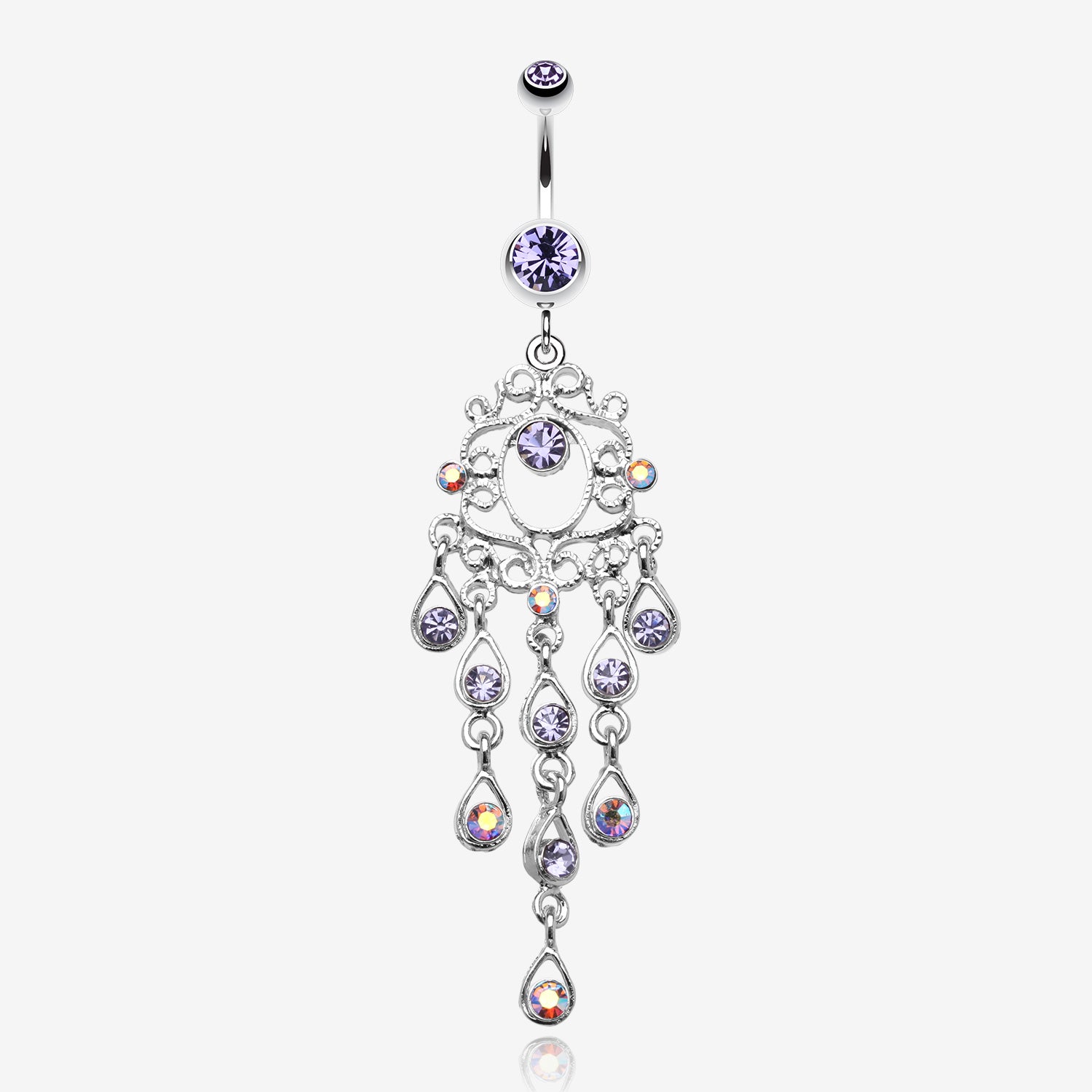 Classic Chandelier Sparkle Belly Ring-Tanzanite