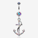 Glistening Gem Anchor Dock Belly Button Ring