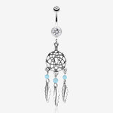 Classic Beaded Dreamcatcher Belly Button Ring