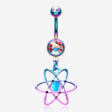 Colorline Atomic Orbital Iridescent Sparkle Belly Button Ring