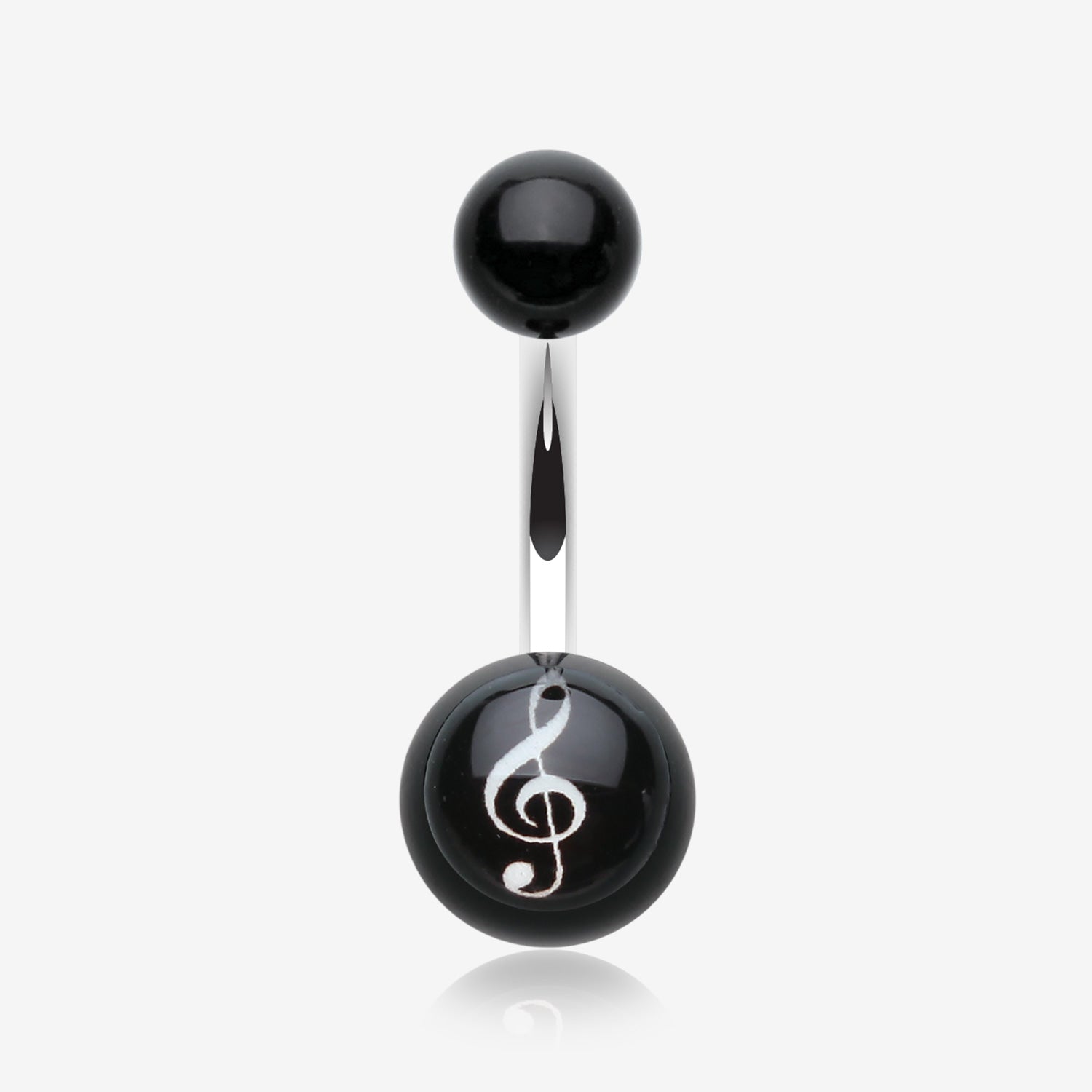 G-Clef Acrylic Belly Button Ring-Black