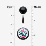 Detail View 1 of Cupcake Delight Acrylic Belly Button Ring-Pink/Fuchsia