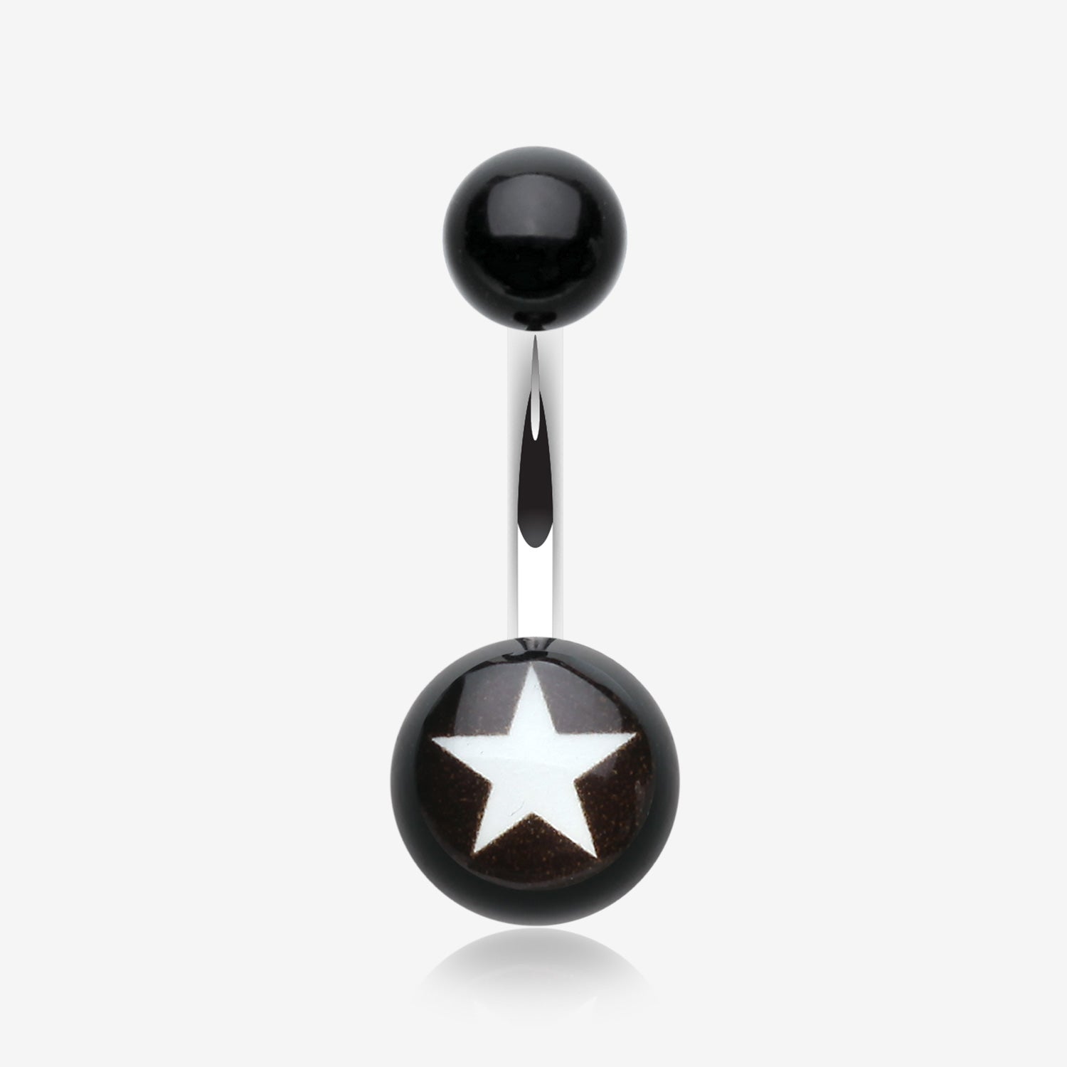 Nova Star Acrylic Belly Button Ring-White