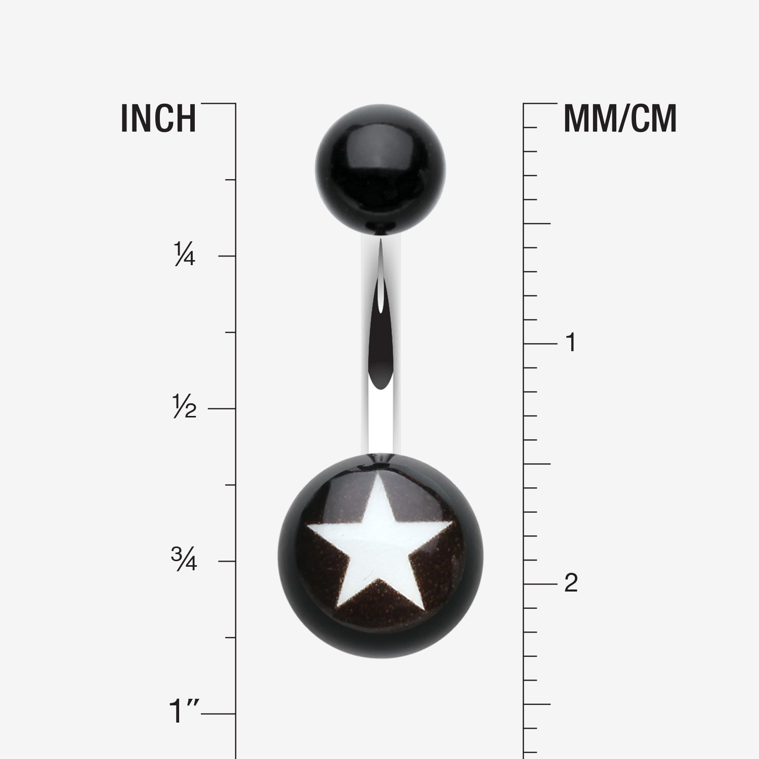 Detail View 1 of Nova Star Acrylic Belly Button Ring-White