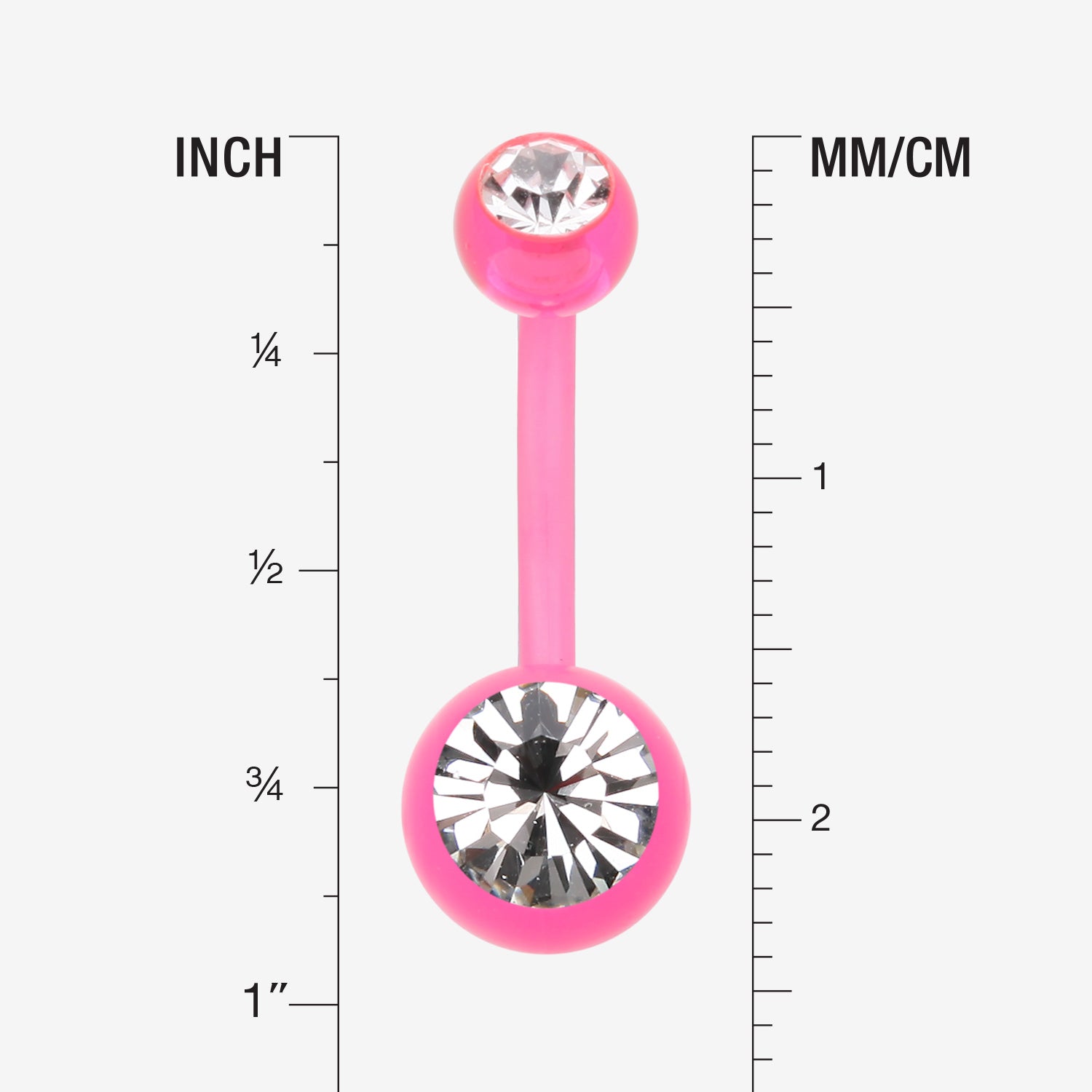 Detail View 1 of Bio Flexible Shaft Gem Ball Acrylic Belly Button Ring-Pink