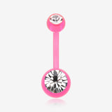 Bio Flexible Shaft Gem Ball Acrylic Belly Button Ring