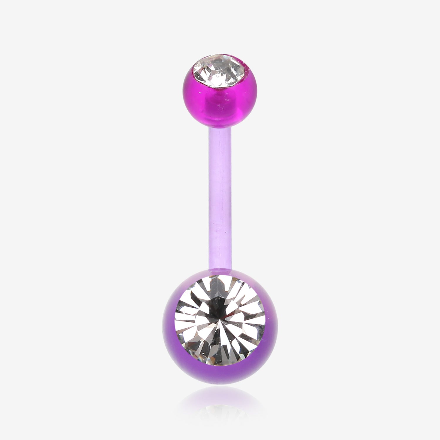 Bio Flexible Shaft Gem Ball Acrylic Belly Button Ring-Purple