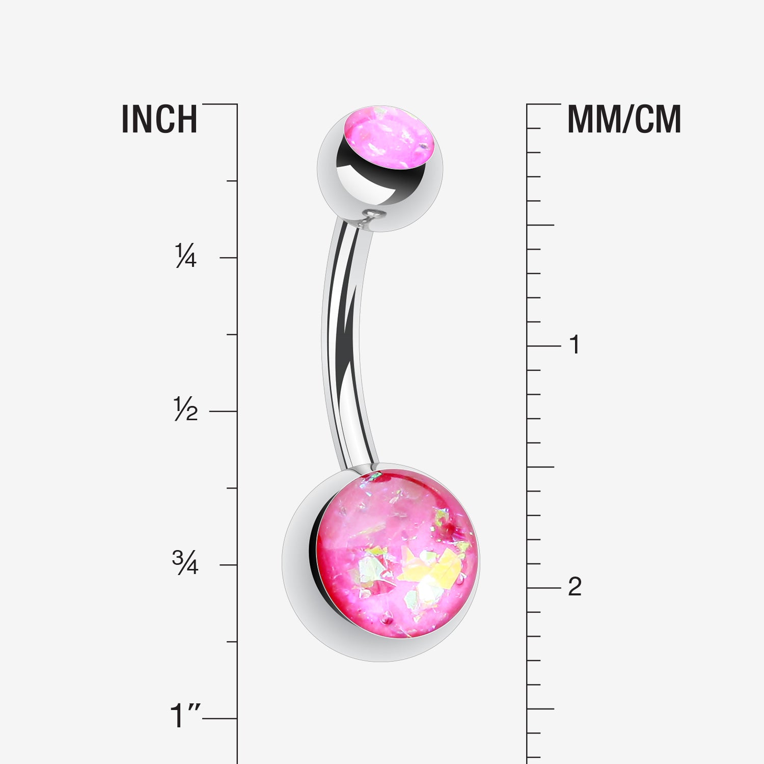 Detail View 1 of Opal Sparkle Shower Basic Belly Button Ring-Pink