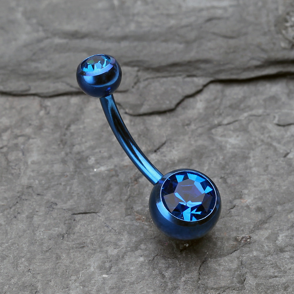 Detail View 2 of Jelly Belly Unity Gem Belly Button Ring-Blue/Capri Blue