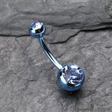 Detail View 2 of Jelly Belly Unity Gem Belly Button Ring-Light Blue/Light Blue