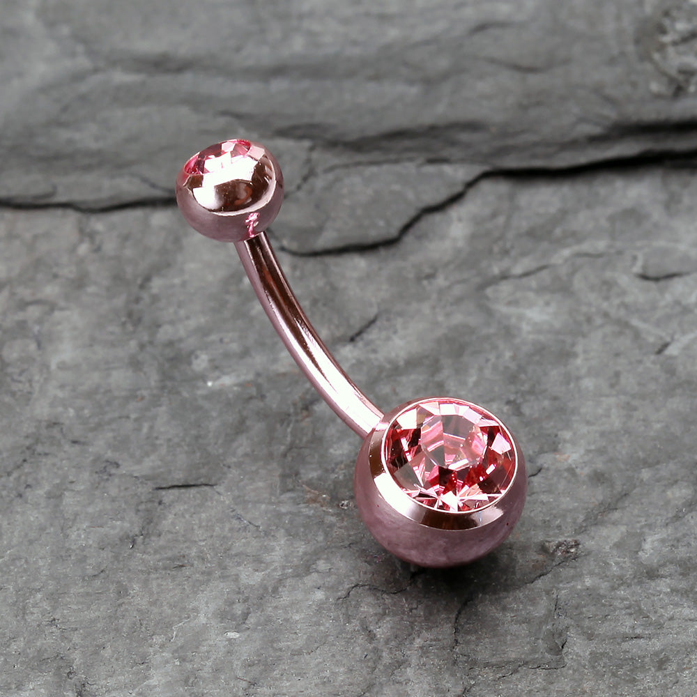 Detail View 2 of Jelly Belly Unity Gem Belly Button Ring-Light Pink