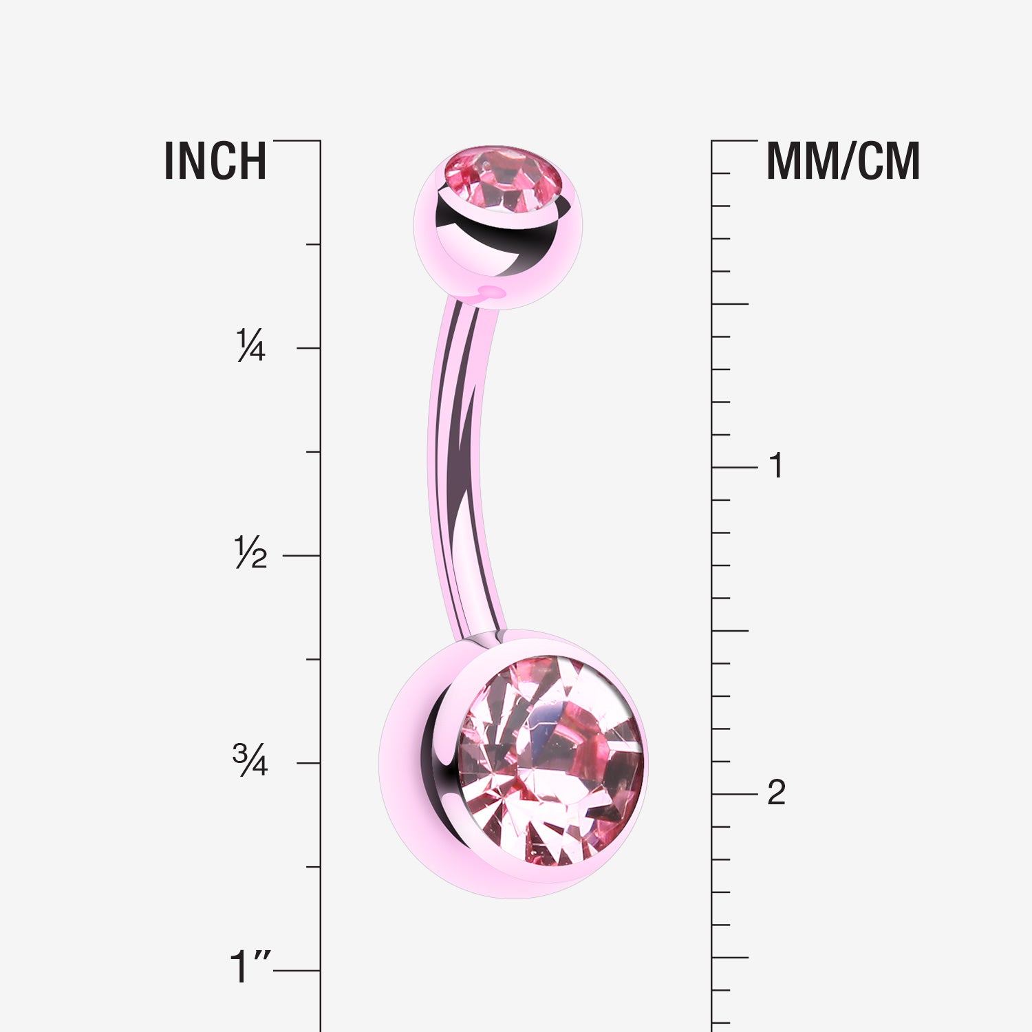 Detail View 1 of Jelly Belly Unity Gem Belly Button Ring-Light Pink