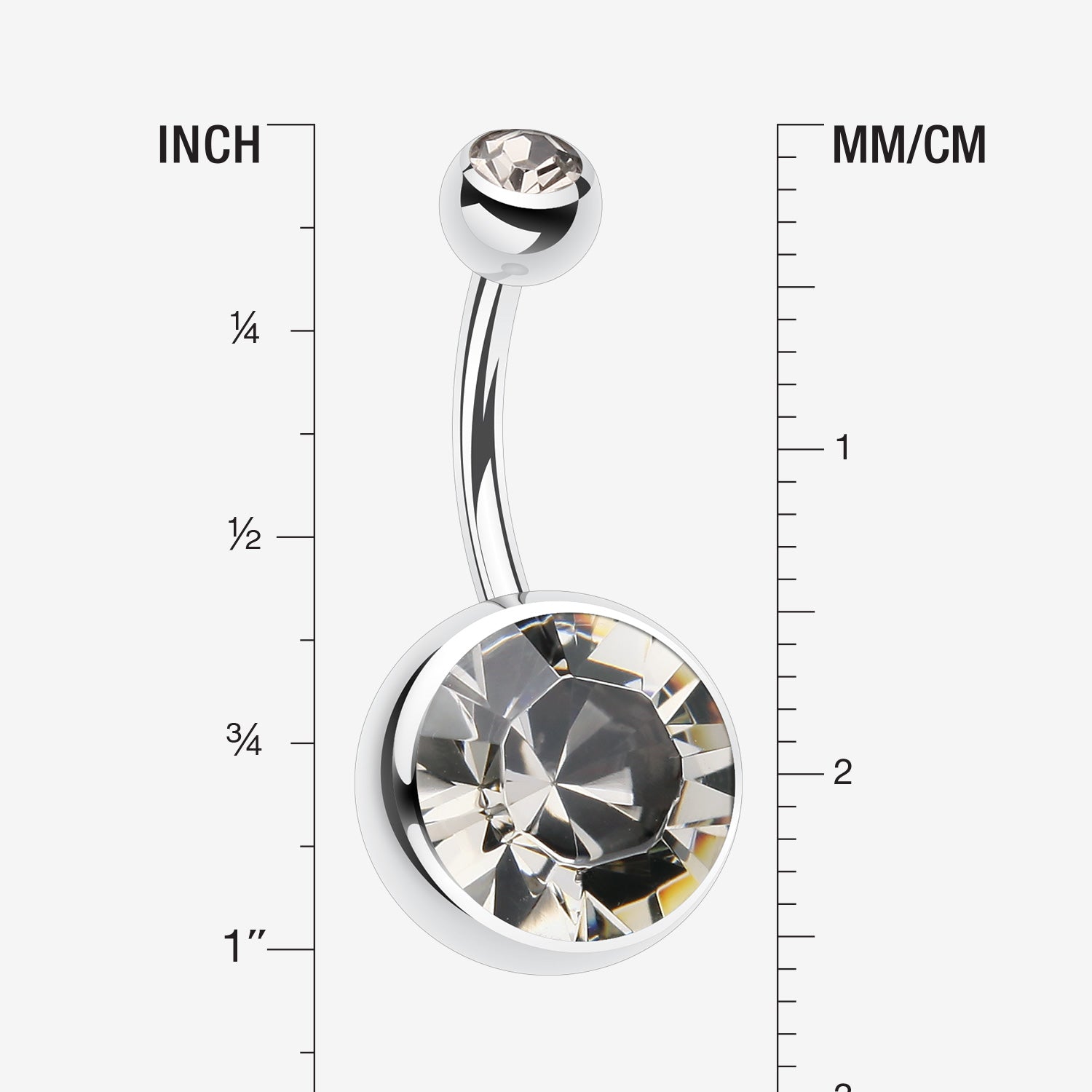 Detail View 1 of The Giant Sparkle Gem Ball Belly Button Ring-Black Diamond