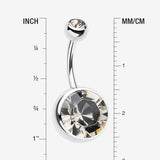 Detail View 1 of The Giant Sparkle Gem Ball Belly Button Ring-Black Diamond
