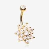 Golden Grand Sparkle Spring Flower Belly Button Ring