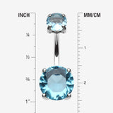 Detail View 1 of Brilliant Gem Sparkle Belly Ring-Aqua
