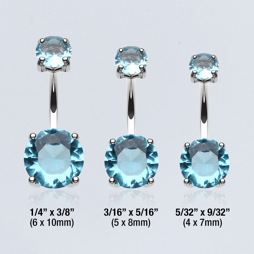 Detail View 3 of Brilliant Gem Sparkle Belly Ring-Aqua