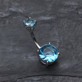 Detail View 2 of Brilliant Gem Sparkle Belly Ring-Aqua