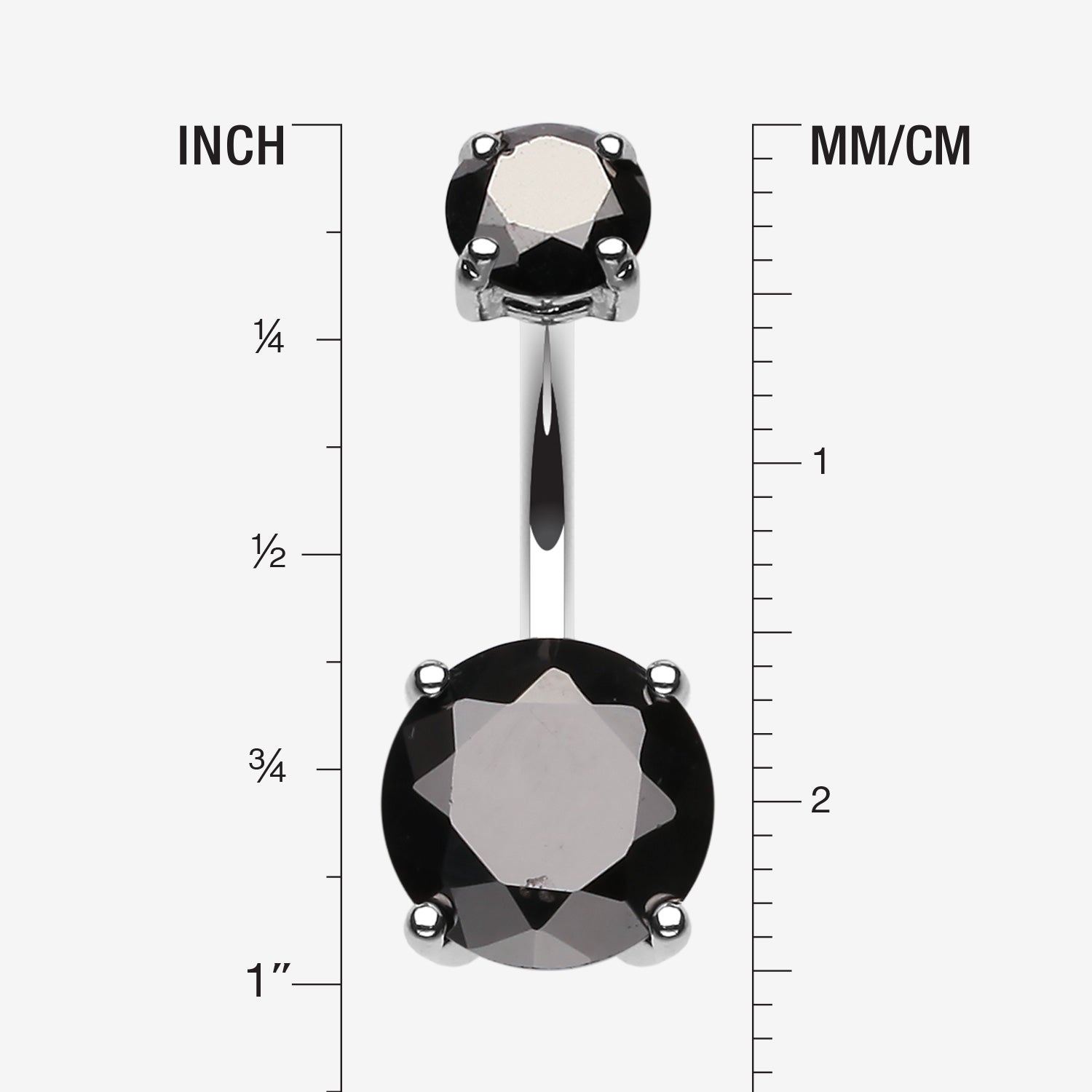 Detail View 1 of Brilliant Gem Sparkle Belly Ring-Black