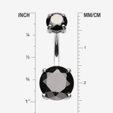 Detail View 1 of Brilliant Gem Sparkle Belly Ring-Black