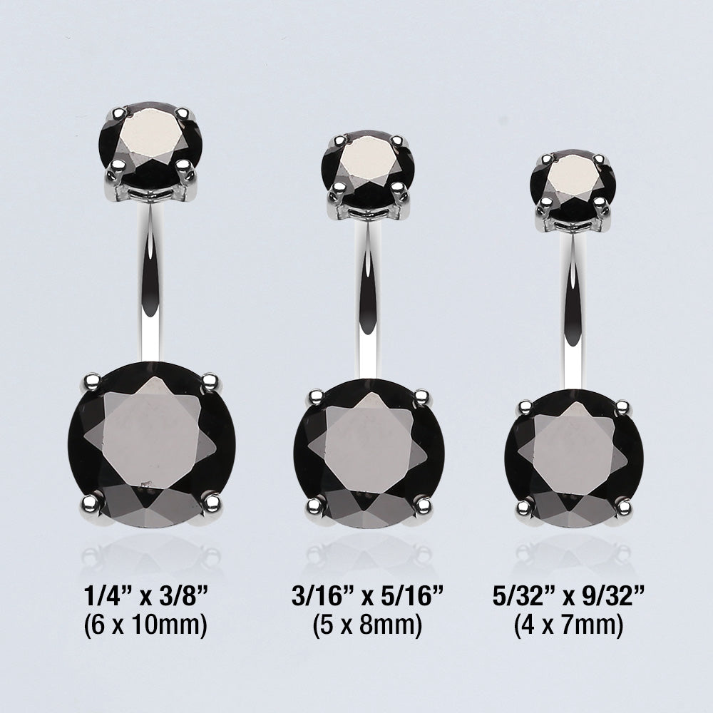 Detail View 3 of Brilliant Gem Sparkle Belly Ring-Black