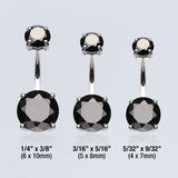 Detail View 3 of Brilliant Gem Sparkle Belly Ring-Black
