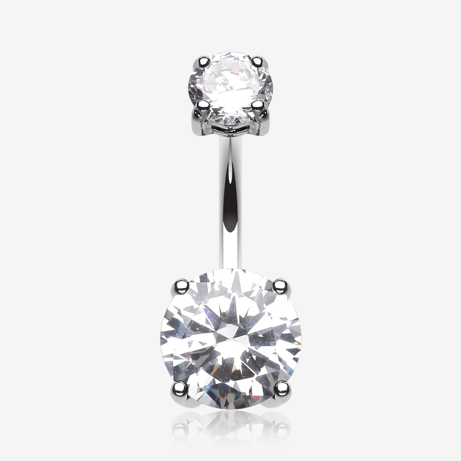 Brilliant Gem Sparkle Belly Ring-Clear Gem