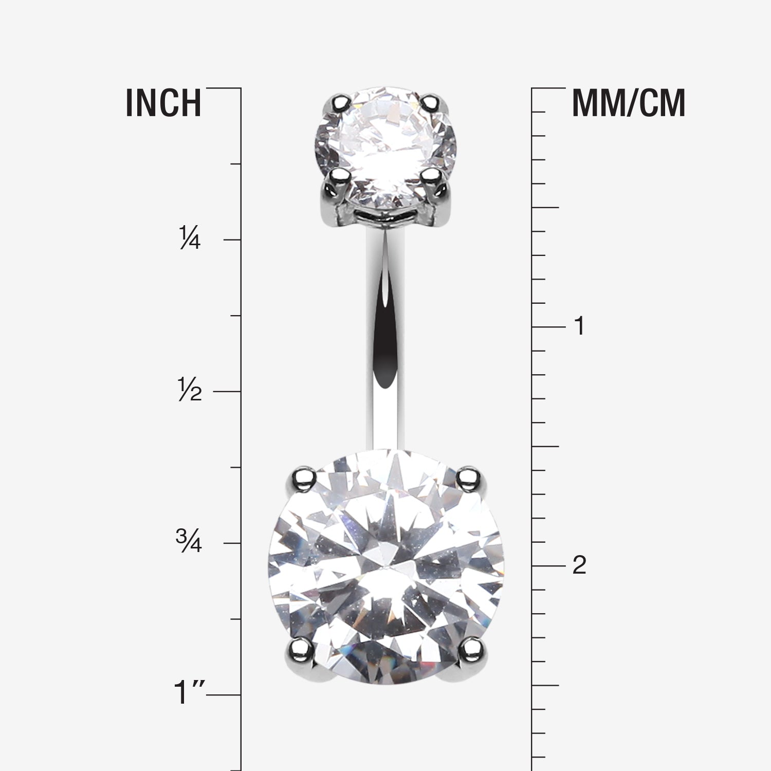 Detail View 1 of Brilliant Gem Sparkle Belly Ring-Clear Gem