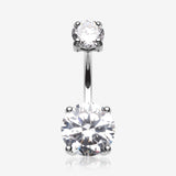 Brilliant Gem Sparkle Belly Ring-Clear Gem