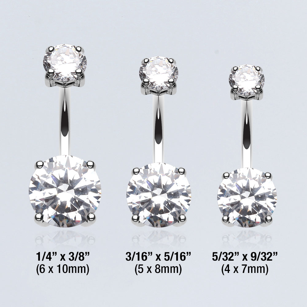 Detail View 3 of Brilliant Gem Sparkle Belly Ring-Clear Gem