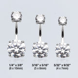 Detail View 3 of Brilliant Gem Sparkle Belly Ring-Clear Gem