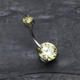 Detail View 2 of Brilliant Gem Sparkle Belly Ring-Light Green