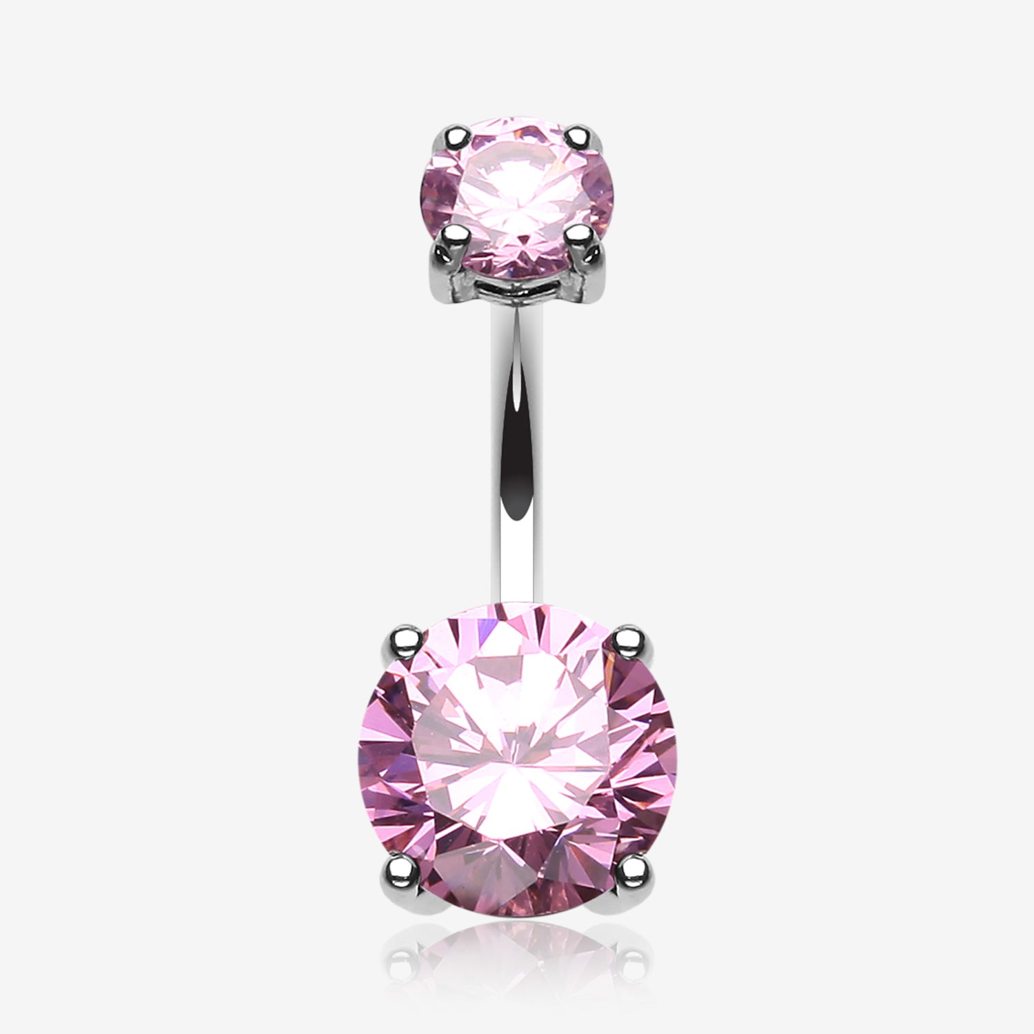 Brilliant Gem Sparkle Belly Ring-Pink