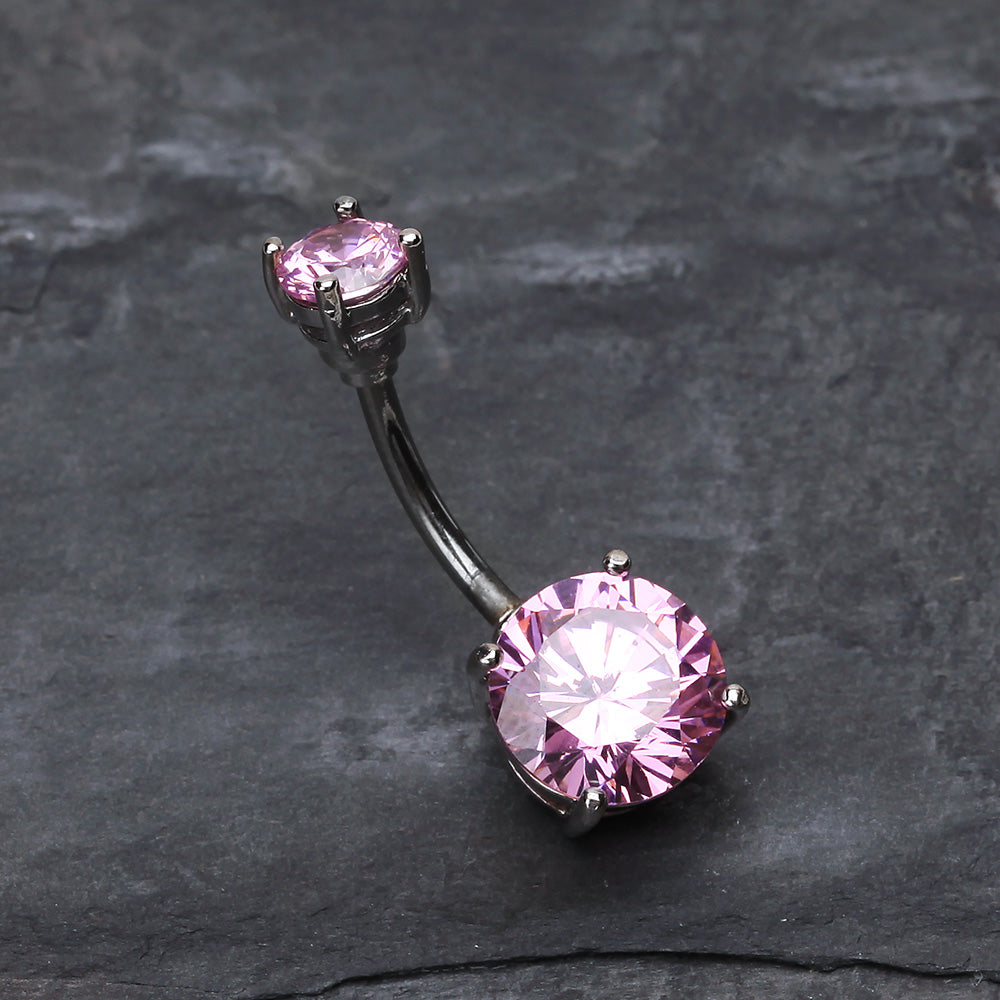 Detail View 2 of Brilliant Gem Sparkle Belly Ring-Pink