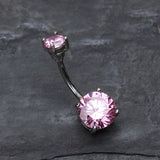Detail View 2 of Brilliant Gem Sparkle Belly Ring-Pink