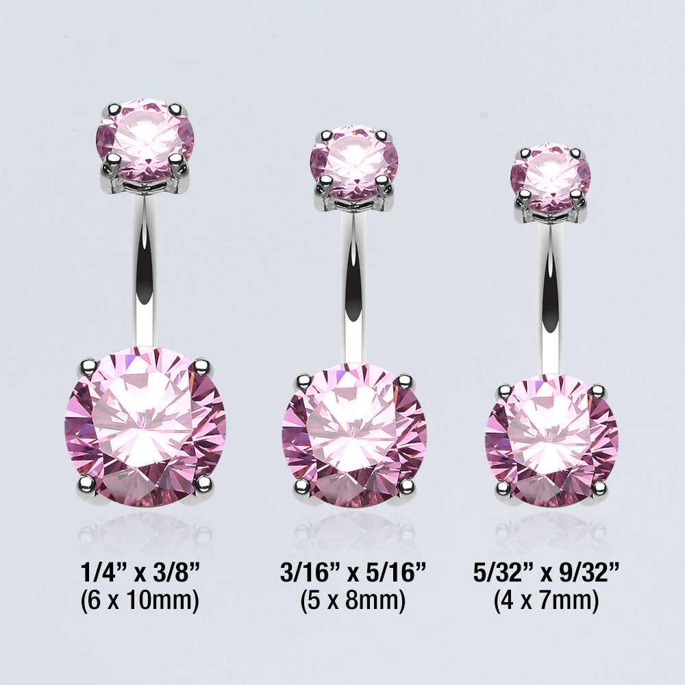 Detail View 3 of Brilliant Gem Sparkle Belly Ring-Pink