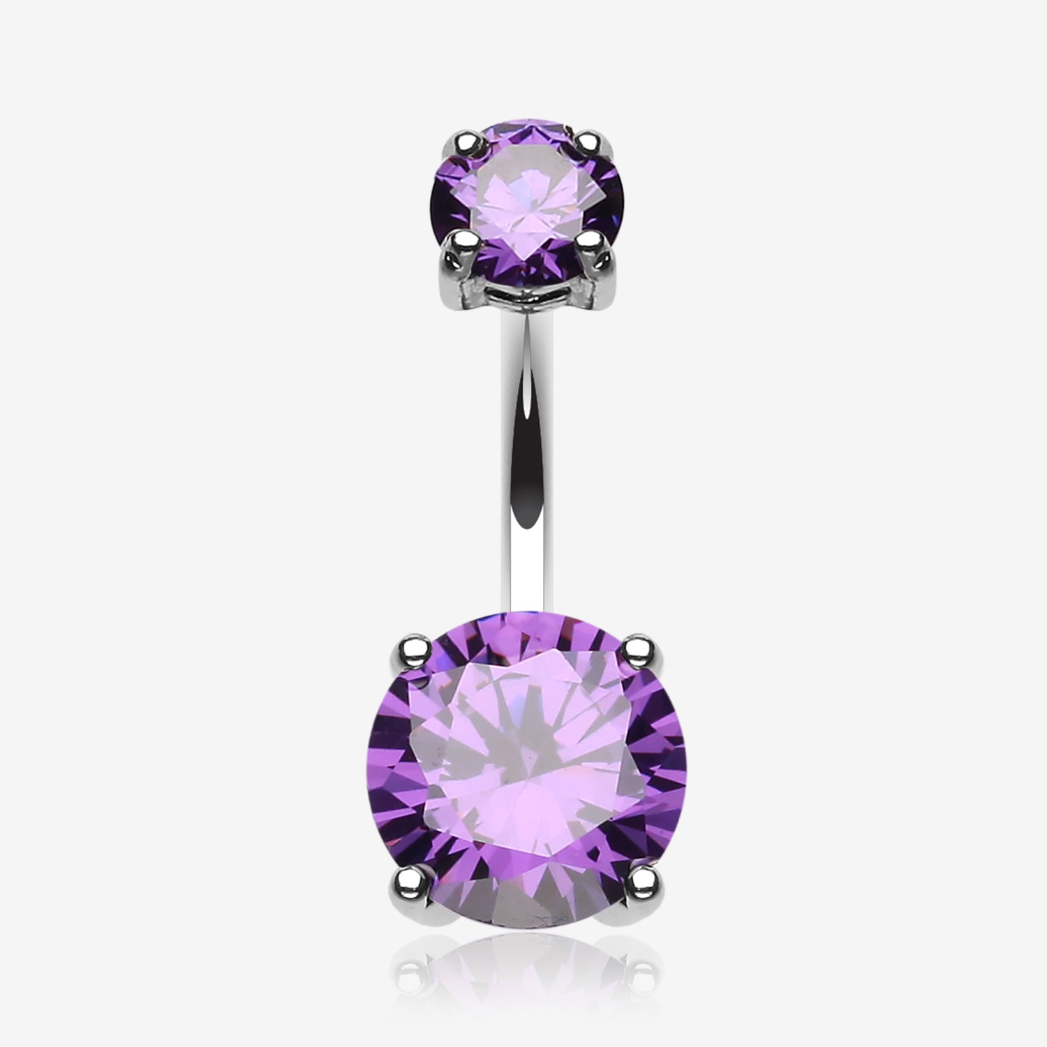Brilliant Gem Sparkle Belly Ring-Purple