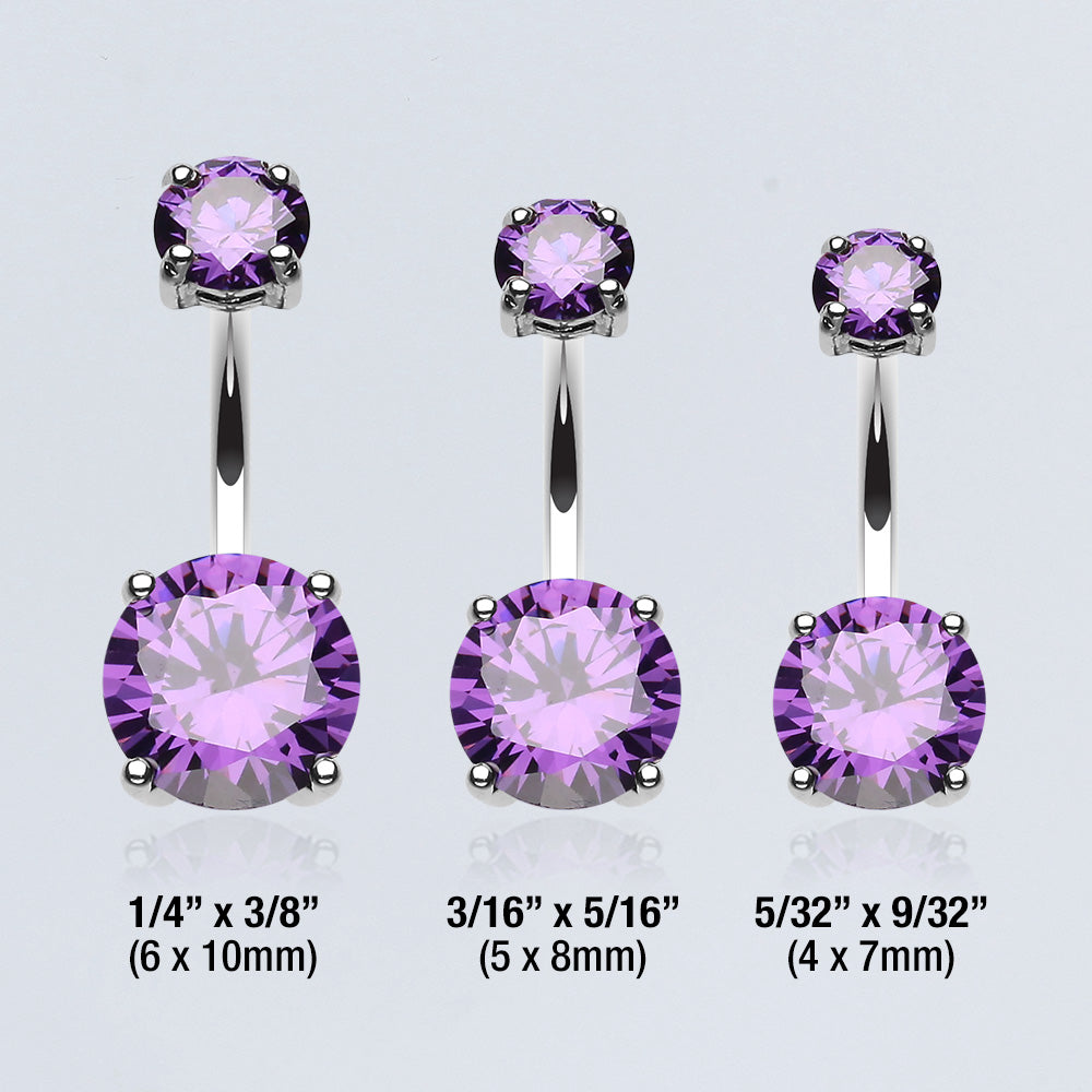 Detail View 3 of Brilliant Gem Sparkle Belly Ring-Purple