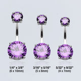 Detail View 3 of Brilliant Gem Sparkle Belly Ring-Purple