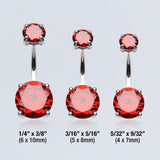 Detail View 3 of Brilliant Gem Sparkle Belly Ring-Red