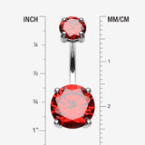 Detail View 1 of Brilliant Gem Sparkle Belly Ring-Red