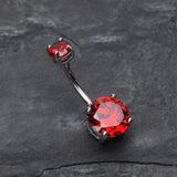 Detail View 2 of Brilliant Gem Sparkle Belly Ring-Red
