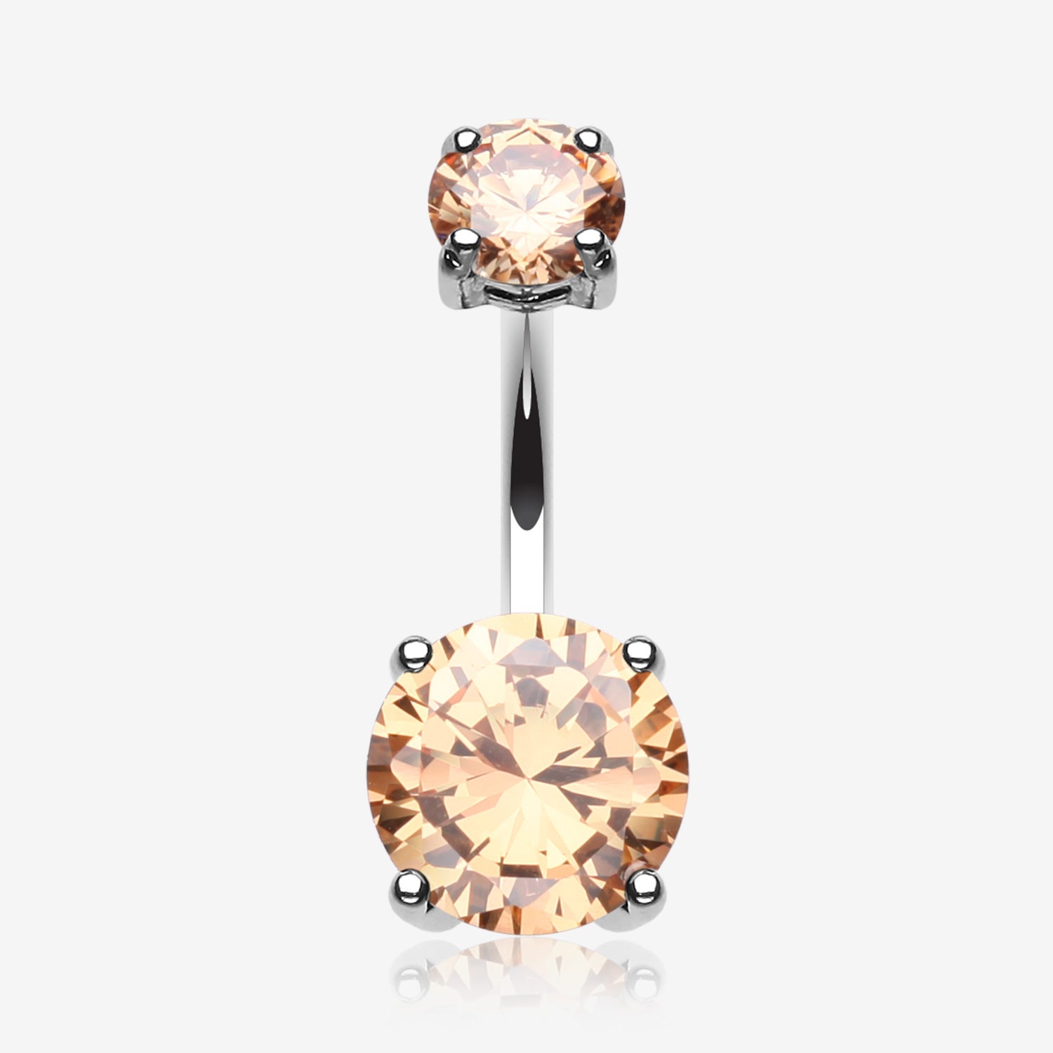 Brilliant Gem Sparkle Belly Ring-Topaz