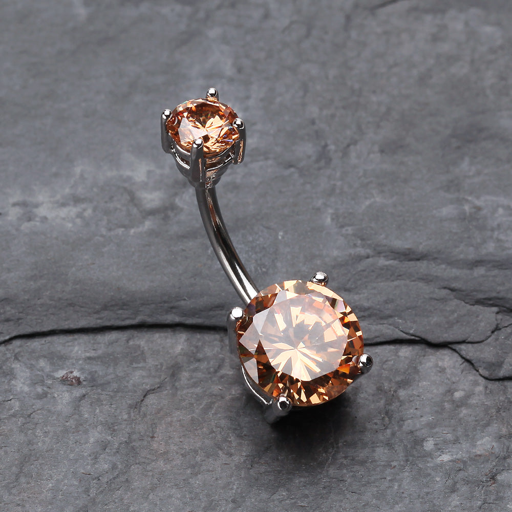 Detail View 2 of Brilliant Gem Sparkle Belly Ring-Topaz