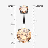 Detail View 1 of Brilliant Gem Sparkle Belly Ring-Topaz