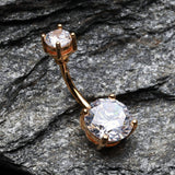 Detail View 2 of Colorline Gem Prong Sparkle Belly Button Ring-Clear Gem