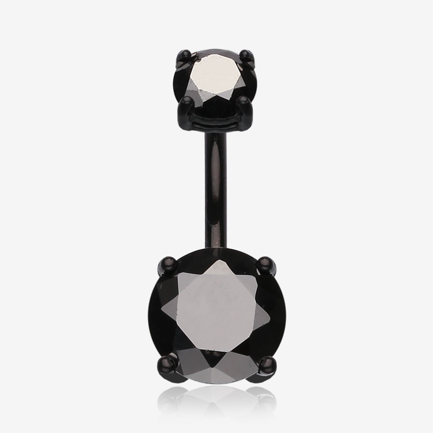 Colorline Gem Prong Sparkle Belly Button Ring-Black